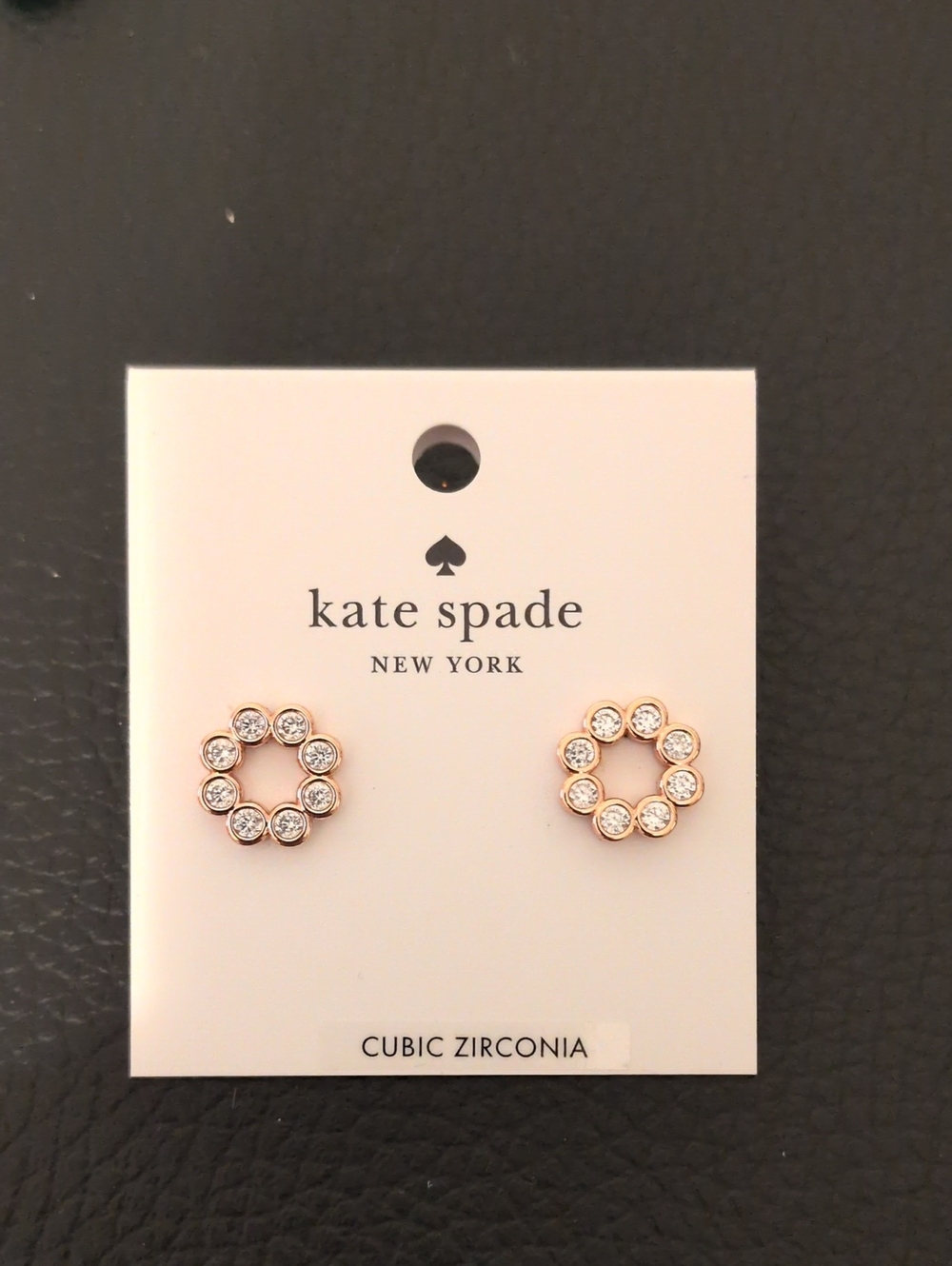 kate spade rose gold-tone circular cz wreath stud earrings